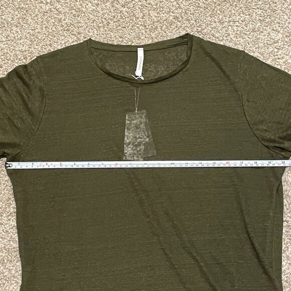 NWT Olive 100% Linen Sheer T Shirt Made in Italy Italian Size 44 -US medium - Picture 10 of 11